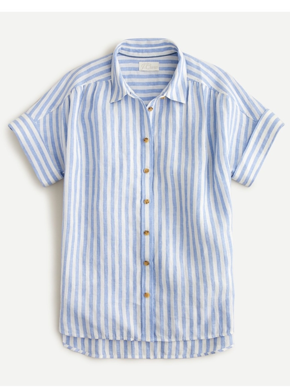 J. Crew Relaxed-fit short-sleeve Baird McNutt Irish linen shirt stripe - size XS
